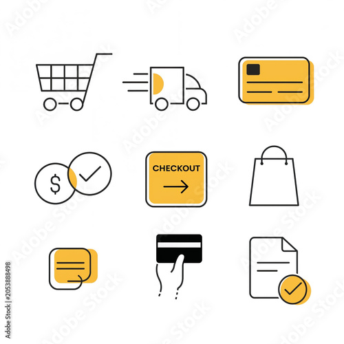 E-commerce Online Shopping Icon Set Vector Collection