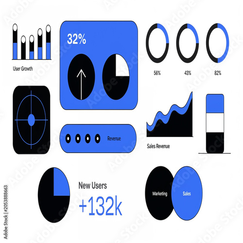 SEO and Digital Marketing Optimization Icon Set Vector