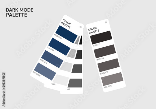 Dark Mode Color Palette Swatches with Hex Codes
