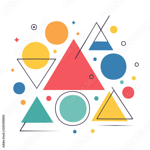 Colorful geometric shapes flat design illustration