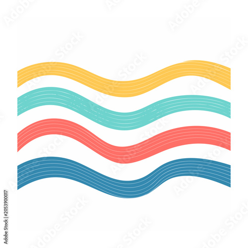 Colorful wavy lines illustration