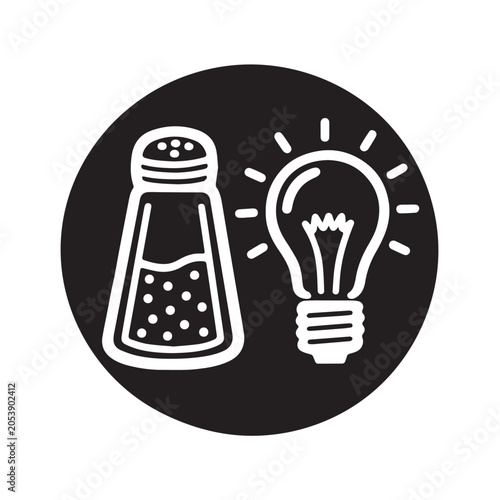 Salt Shaker And Light Bulb Symbolizing Ideas Innovation And Creativity.