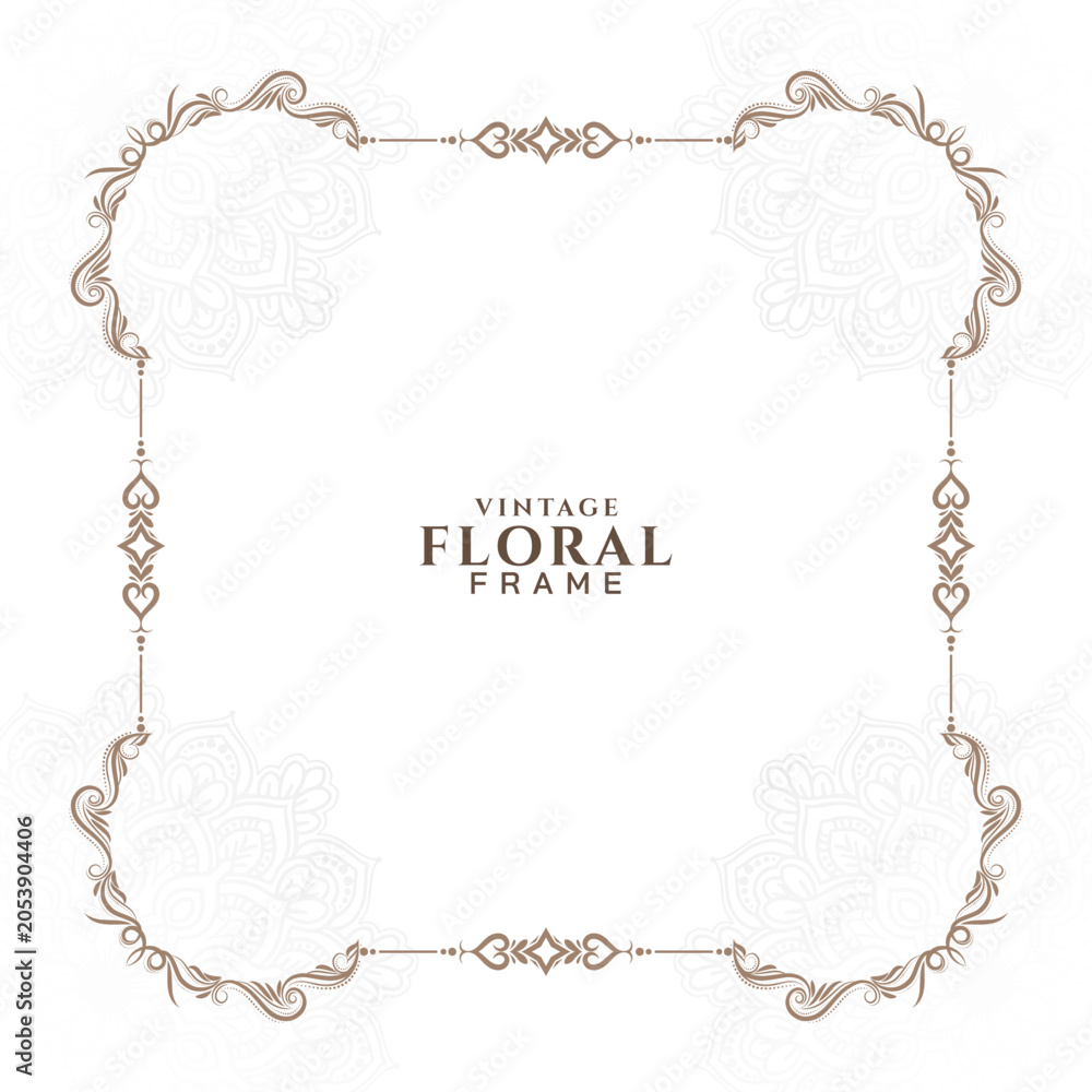 Fototapeta premium Classic floral frame elegant background