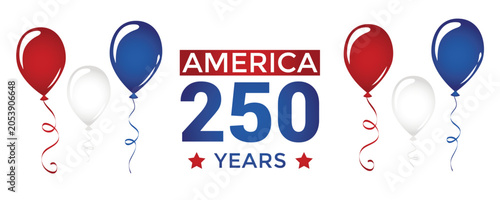 USA anniversary 250 years happy Independence Day balloons vector illustration