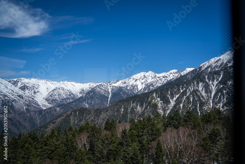 Принти на полотні great panorama view of Japan alps look out and rope way at high attitude famous