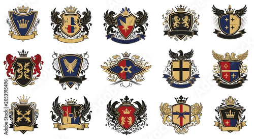 Canvastavla Heraldic Crests Collection: Royal Emblems, Coats of Arms, Shields, and Insignia
