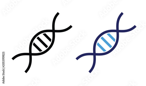 DNA line icon set. Genetic symbol.. medical and fitness icons concept. Molecular helix biotechnology pictogram. genetics biotechnology and healthcare symbol