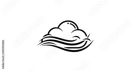 Simple Cloud Weather Icon Design.