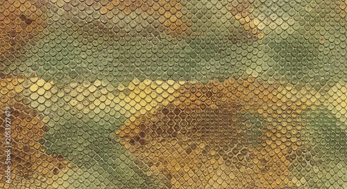 Abstract Camouflage Pattern with Earthy Tones and Geometric Textures.