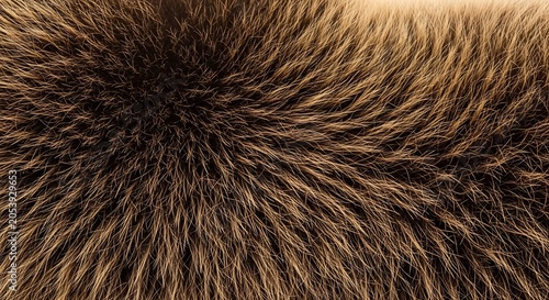 Close-up Macro Texture of Natural Brown Animal Fur.