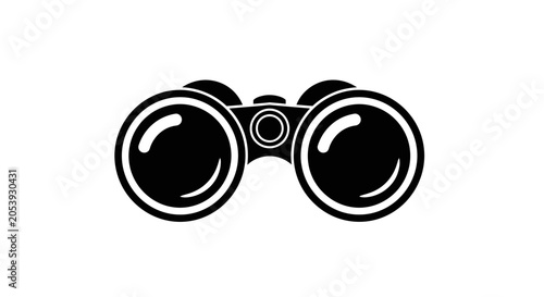 Binoculars Silhouette Icon Vector Illustration