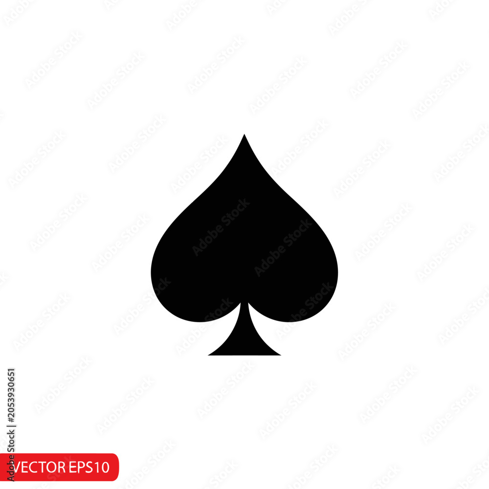 Fototapeta premium Black Spade Symbol Icon Vector Illustration Isolated on White Background