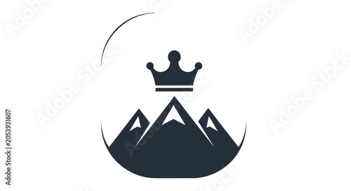 Konstfotografi Mountain Peak Crown Icon - Top Achievement Symbol