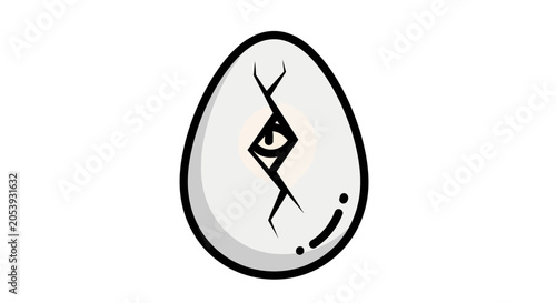 Photos Mysterious Egg Cracking Open Revealing an Eye, Symbol of New Beginnings