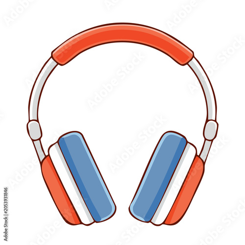 Cartoon headphones vector illustration