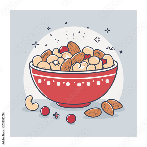 Flat design illustration of a red glazed donut