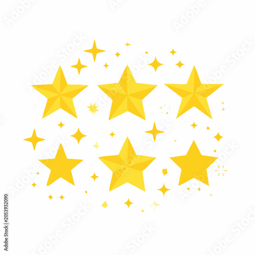 Group of Yellow Stars and Sparkles