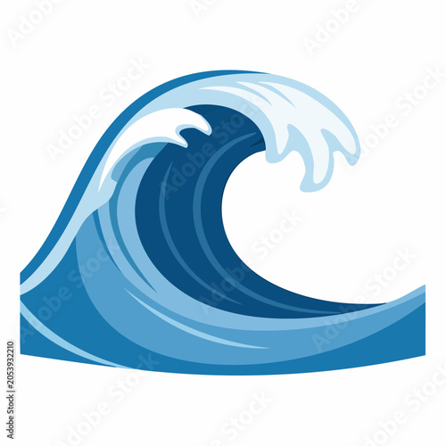 Stylized Blue Ocean Wave