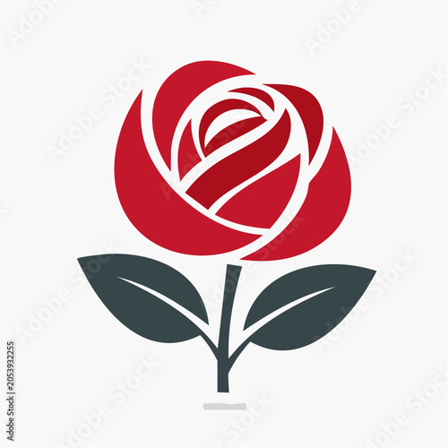 Stylized Red Rose Icon