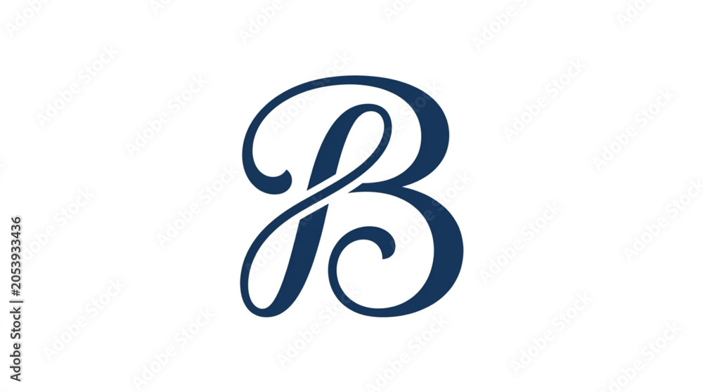 Naklejka premium Elegant Blue Letter B Monogram Design.