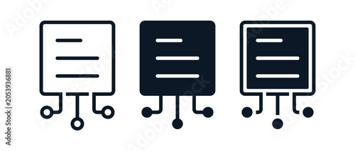 Schilderij op canvas Data Document Compilation Icon with Organized Paper and Database Symbol