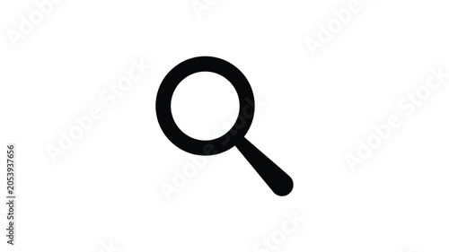 Fotografie Magnifying Glass Icon Black Silhouette magnifyingglass search