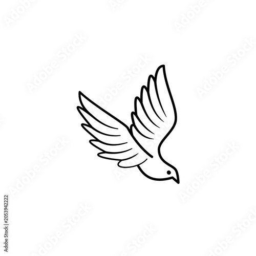 A doodle depicting a bird