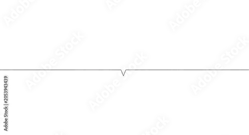Bild auf Leinwand Minimalist horizontal line with a small vshaped notch in the center