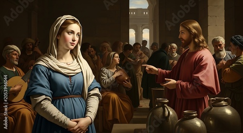 Jesus and Mary at the Wedding at Cana.