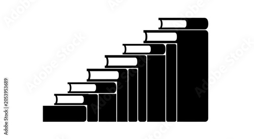 Obraz na plátně Stack of books in ascending order.