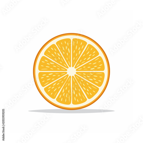 Flat Design Orange Slice Vector Illustration