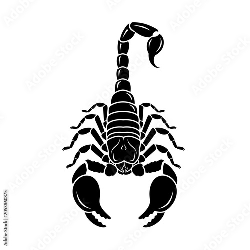 Foto Black silhouette of a scorpion.