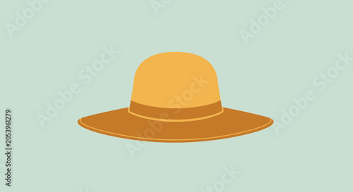 Tableau sur toile Brown wide brimmed summer hat.