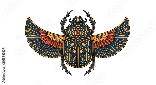 Scarab Beetle Egyptian Symbol Gold.