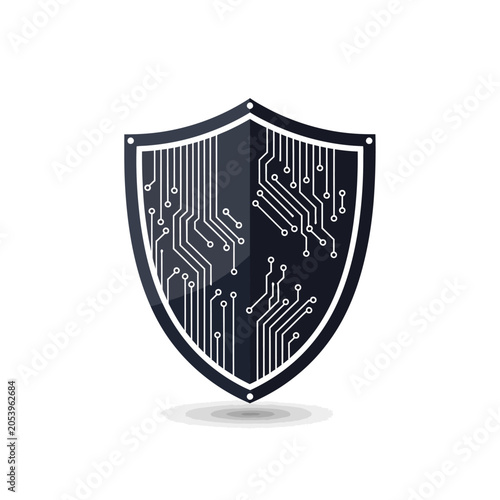 Shield with circuit board design.