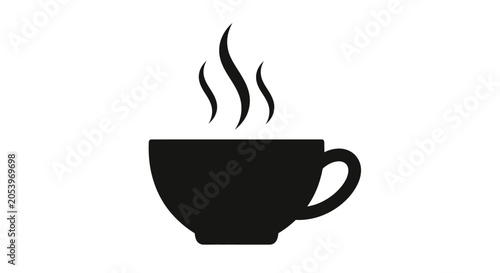 Steaming hot cup of coffee.