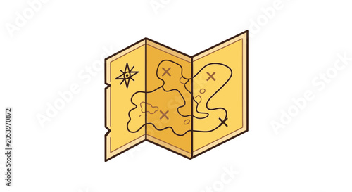 Vintage treasure map illustration.