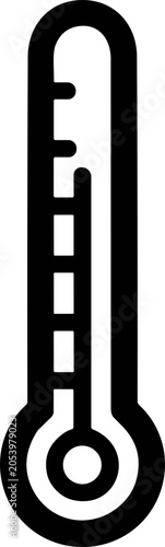 Принти на полотні Simple thermometer icon, black and white, measuring temperature, scientific instrument symbol