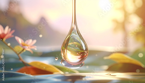 Nature Water Drop Reflection Scene
