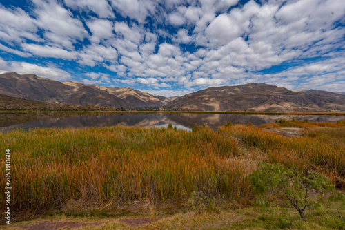 a beautiful view of the Peruvian mountains with the dramatic skies of Peru