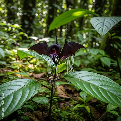 Bat Flower in the Jungle - A Rare and Exotic Beauty.