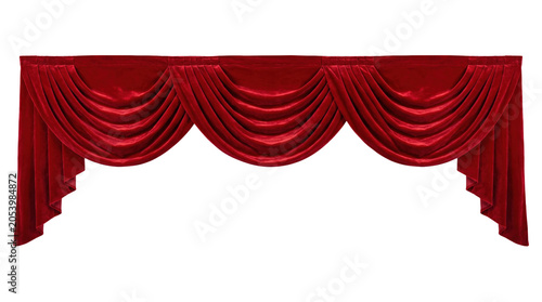 Red velvet theater valance curtain