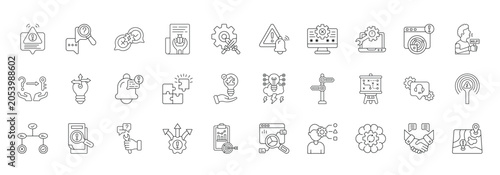 Canvas Print Problem Solving Icon set Collection in Line Style