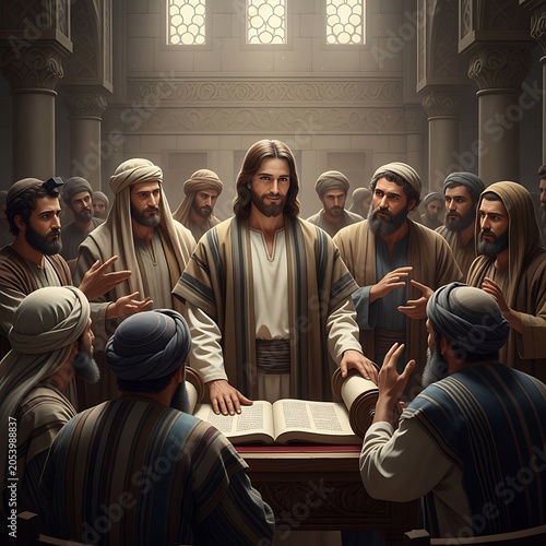 Jesus Teaching in the Temple - A Moment of Divine Instruction.