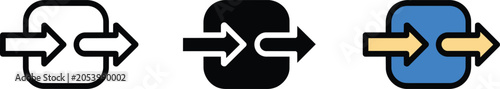 Photography Arrow input output symbol set abstract shapes, digital illustration and exchange