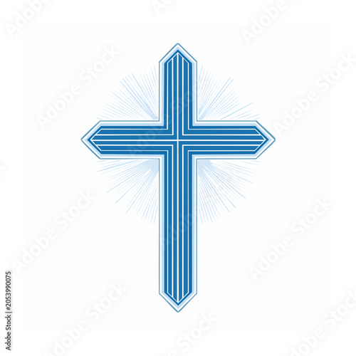 Blue Cross Graphic Vector Illustration