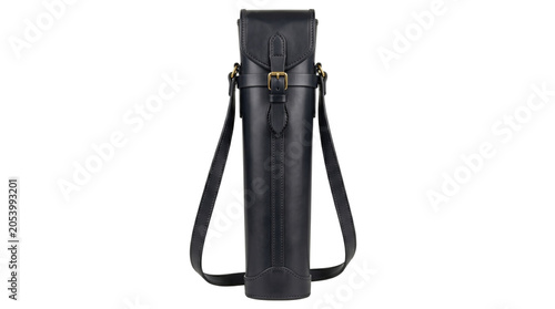 Canvas Print Black leather cylinder case strap