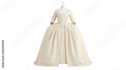 Bilde på lerret Historical cream colonial era dress