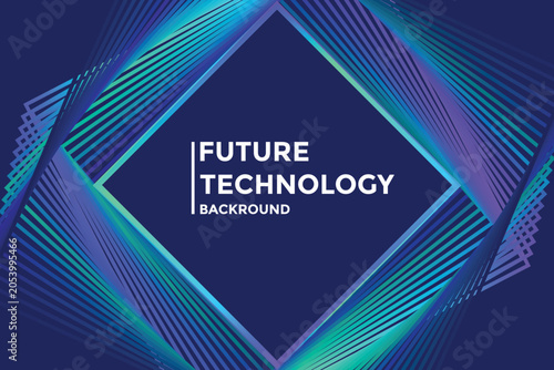 Abstract Future Technology Background with Dynamic Rotating Geometric Lines