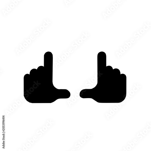 Fotografija photography concept, Two black hands making a framing or focusing gesture